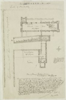 Digital copy of page 78: Ink sketch plan of Inshmahome Priory.
Insc. "Plan of Priory of Inschemachame. Wedy. 3d. September 1845. J.Sime"
'MEMORABILIA, JOn. SIME  EDINr.  1840'