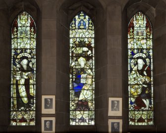 Interior. N Transept View of stained glass windows by C e Kempe c.1898