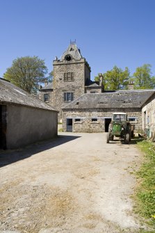 Byre and clock tower , view from SE