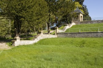 Wall and NW pavilion, view from SW