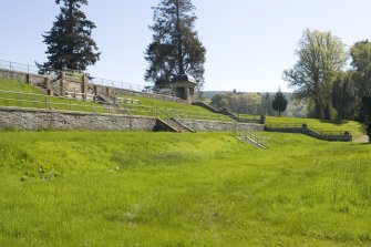 Terraces and SE pavilion, view from W