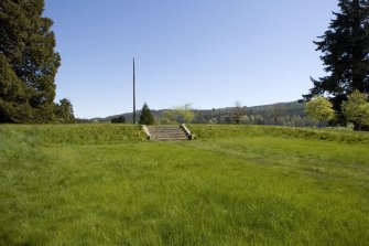 Stone steps and site of Belladrum House, view from SE