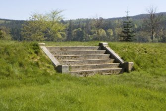 Stone steps in front of site of Belladrum House, view from S