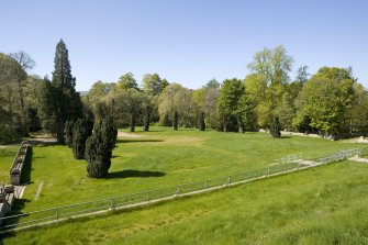 Terraced gardens, view from E