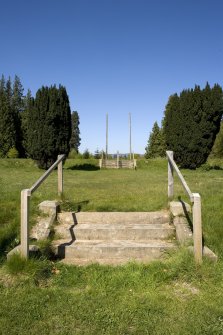 Two sets of stone steps and site of Belladrum House, view from SE