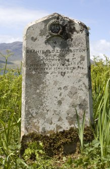 View of gravestone to Sarah Livingston