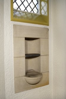 Interior. View of font.