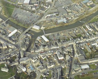 Oblique aerial view centred on Drumlanrig Bridge, taken from the S.