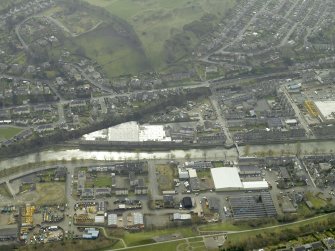 Oblique aerial view centred on Glebe Mills, taken from the N.