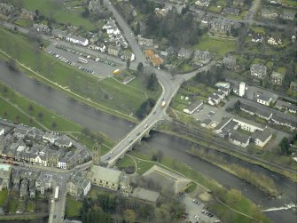 Oblique aerial view centred on Tweed Bridge, taken from the NW.
