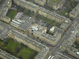 Oblique aerial view centred on 16 Bernard Terrace, taken from W.