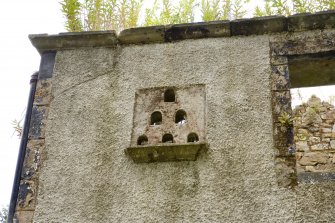 West wing. South gable. Flight holes. Detail