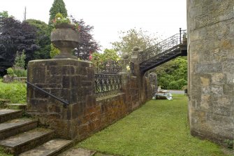 E Garden steps. View from NNW