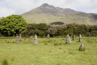 Stone circle, view from S