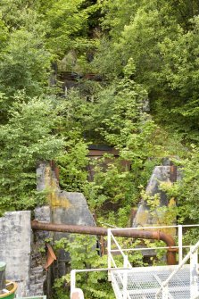View from Eagle Screw plant of abandoned Adit No.5 and earlier crushing plant remains from E.
