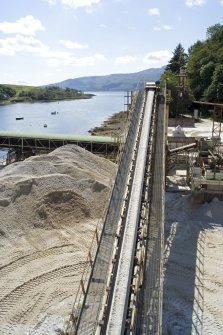 Elevated view from N of Conveyor No. 2 from top of Conveyor No. 1, Lochaline silica sand mine.