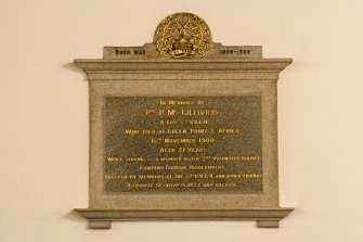 Interior. Boer War Memorial tablet. Detail