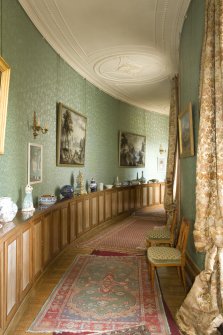 View from North East of first floor corridor leading to the South Wing of Haddo House, AbErdeenshire.