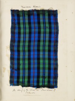 Davidson Tartan  inscribed ''The Chief of the Clan is Davidson of Tulloch''.
