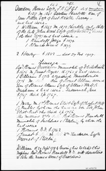 Written account of Davidson Lineage.
