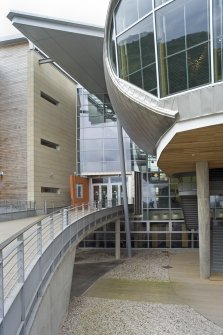 Detail of main entrance and lecture theatre