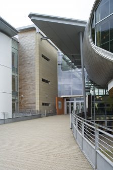 Detail of main entrance and lecture theatre