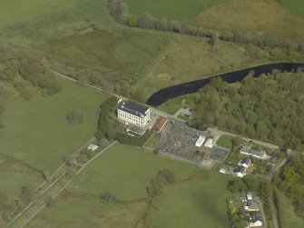 Oblique aerial view centred on the power station, taken from the SW.