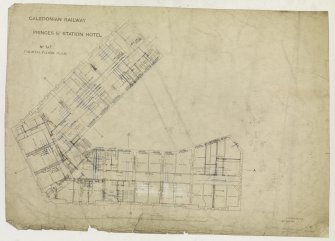 Caledonian Railway Company, Princes Street Station Hotel.
Digital copy of drawing showing Fourth Floor Plan.