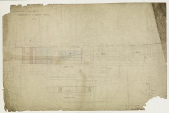Caledonian Railway Company, Princes Street Station Hotel.
Digital copy of drawing showing Basement Floor Plan and Section AA.