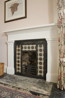 Interior. 1st floor. S Corner bedroom. Fireplace. Detail