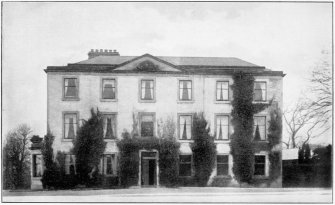 Photograph showing front view of 'The Handsome Mansion House of Kippilaw'.