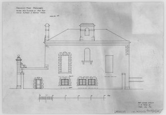 Additions and alterations for R F McEwen.
Revised west elevation of music room