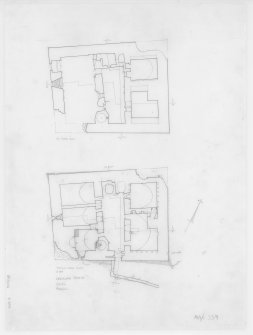 Survey drawing; Castle Lachlan, ground- and first-floor plan.
