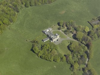 General oblique aerial view of the castle and country house,  taken from the S.
