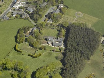 Oblique aerial view centred on Glebe house, taken from the SW.
