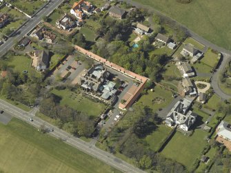 Oblique aerial  view centred on Craigend House Hotel, taken from the SE.