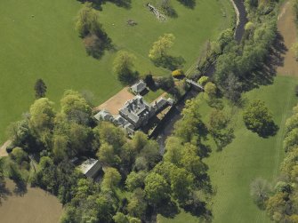 Oblique aerial view centred on Annick Lodge, taken from the NE.