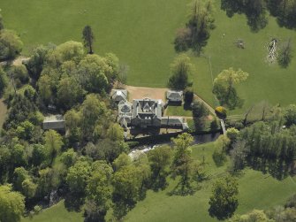 Oblique aerial view centred on Annick Lodge, taken from the NNE.