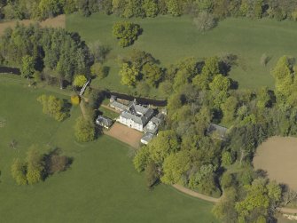 Oblique aerial view centred on Annick Lodge, taken from the S.