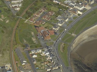 Oblique aerial view centred on the Church, taken from the WSW.