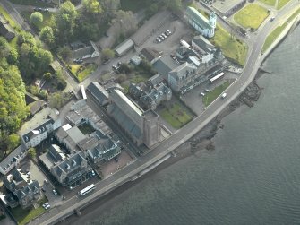 Oblique aerial view centred on the cathedral and hotels, taken from the WSW.