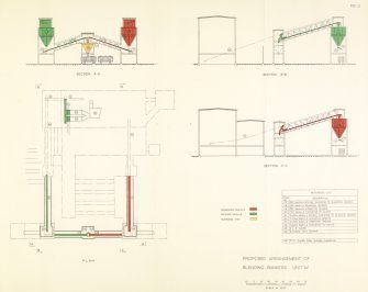 EX-SCOTLAND, NON-SITE SPECIFIC, INDUSTRIAL/EXTRACTIVE/COAL: Scanned copy of drawing of Proposed arrangement of blending bunkers unit 'M', National Coal Board, Reconstruction Department 'Standards for Coal Preparation Plant' manual, Figure 12