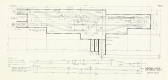 EX-SCOTLAND, NON-SITE SPECIFIC, INDUSTRIAL/EXTRACTIVE/COAL: Scanned copy of drawing of Turntable layout for service shaft (airlocked building), National Coal Board, Production Department 'Reconstruction Standards for Mine Car circuits for service shafts' manual, Figure 3