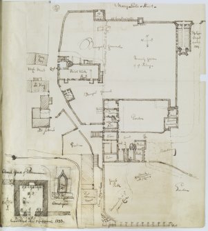 Ink sketch plan of Pittenweem Priory
Insc. "Remaining Buildings of Pittenweem Priory. 16th July 1829. J.S."
'MEMORABILIA, JOn. SIME  EDINr.  1840'