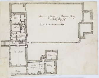 Sketch plan of Pittenweem Priory
'MEMORABILIA, JOn. SIME  EDINr.  1840'