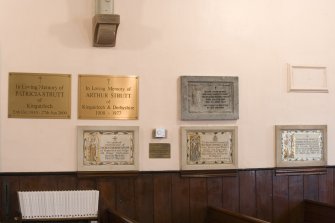 Interior. Nave. Memorial plaques. Detail