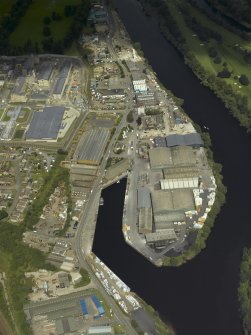 Oblique aerial view centred on the harbour, taken from the SW.