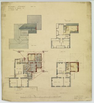 Floor plans showing alterations and additions including details of drainage.