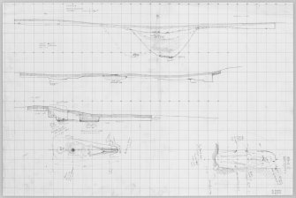 Digital copy of excavation drawing: Preston Hawe.
Plans of graves II and III showing W section of MSEE1 and E-W cross sections of E section.