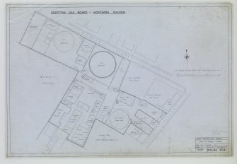 Site plan of gasworks.
Signed: 'Scot.Gas Board, General Manager's Office, Aberdeen'